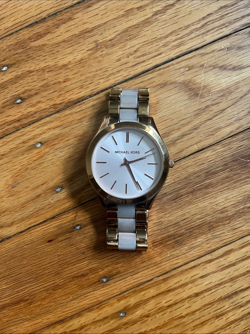 Michael Kors Gold and White Bracelet Watch